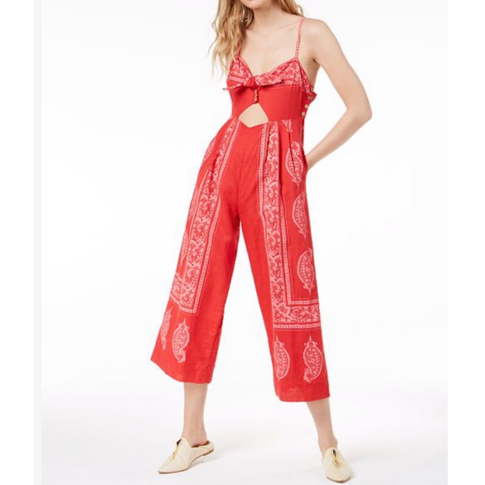 Free People Feel the Sun cutout Jumpsuit red - Picture 4 of 4